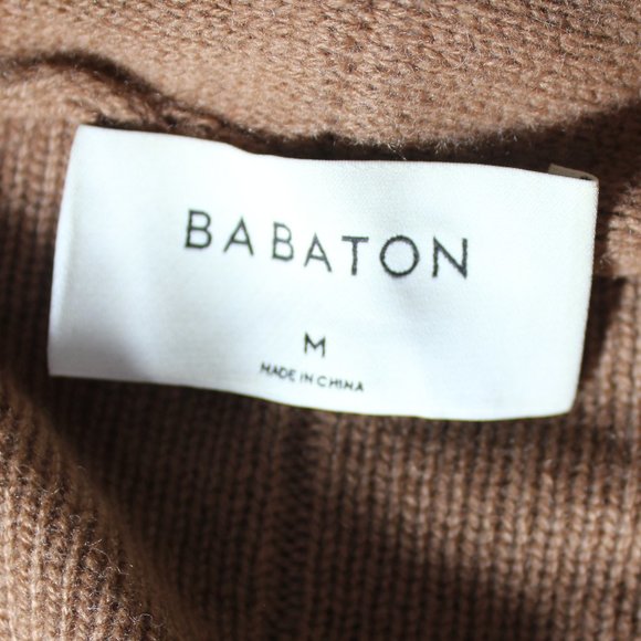 Babaton Aritzia Wool Cashmere Camel Open Front Knit Cardigan Medium - Picture 6 of 8